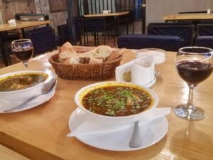 Chikhirtma soup with Saperavi wine - Photo by Hannah Cooper