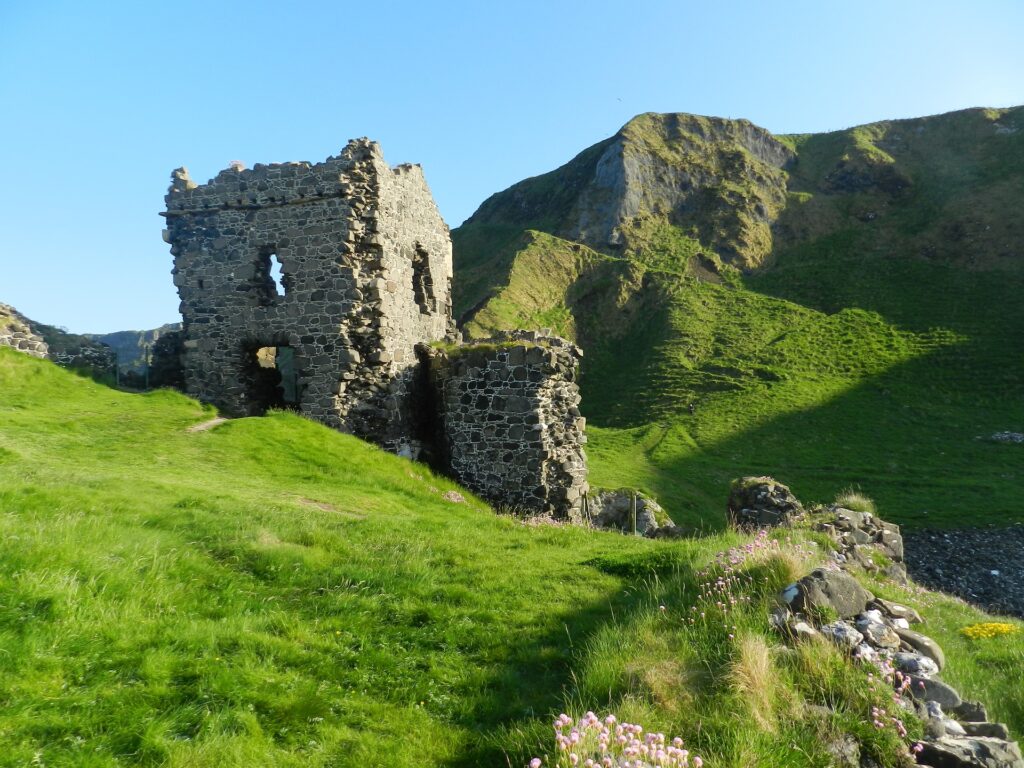 Old castles dot the emerald landscape of Ireland.