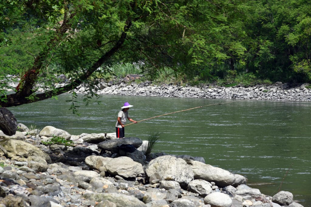 Angling in River Rangeet. Photo: Bandita Mukherjee