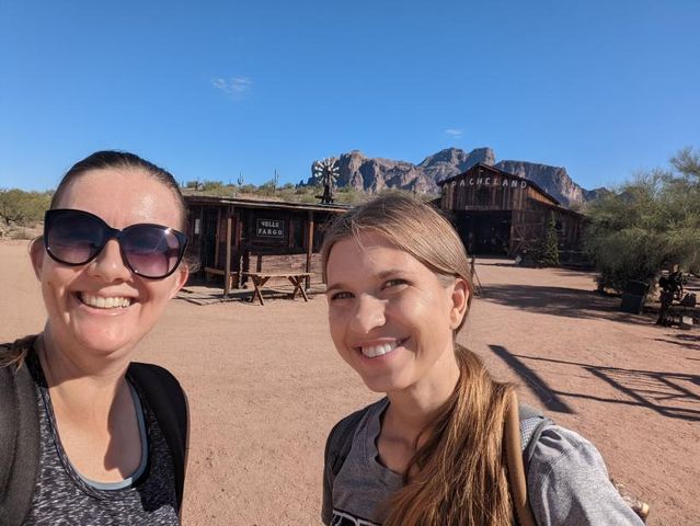 Jenny and Breana at the Superstition Mountain Museum. Photo Jenny Sandiford
