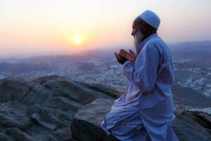 Muslim prayer in Islamic country