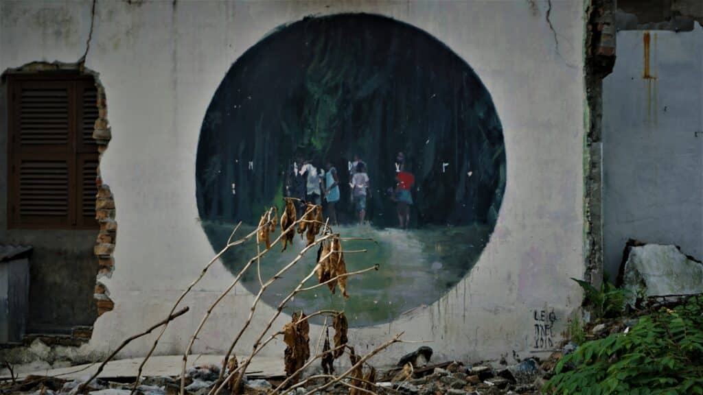 Children and Palm Oil tree photo of mural by Nayla Azmi