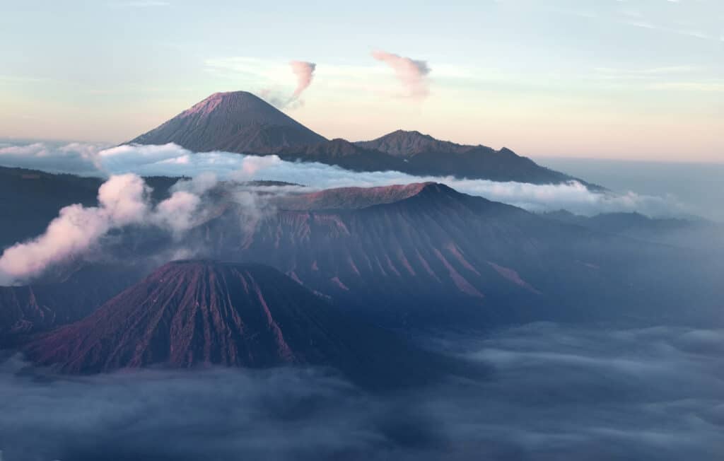 02. Sunrise over the volcano complex of the Tengger caldera. scaled