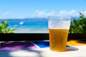 Beer on beach bar