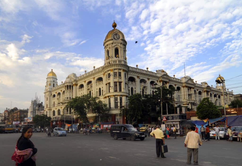 Whteaway Laidlaw, now Metropolitan Building, stands at the intersection of J.L. Nehru Road and S.N. Banerjee Road in Calcutta. Photo: Sugato Mukherjee