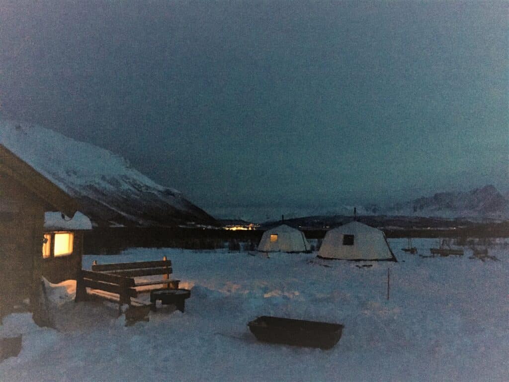 Tromsø Lapland, a Sámi Reindeer Camp with traditional Lavvo tents. Photo: Ann-Marie Cahill