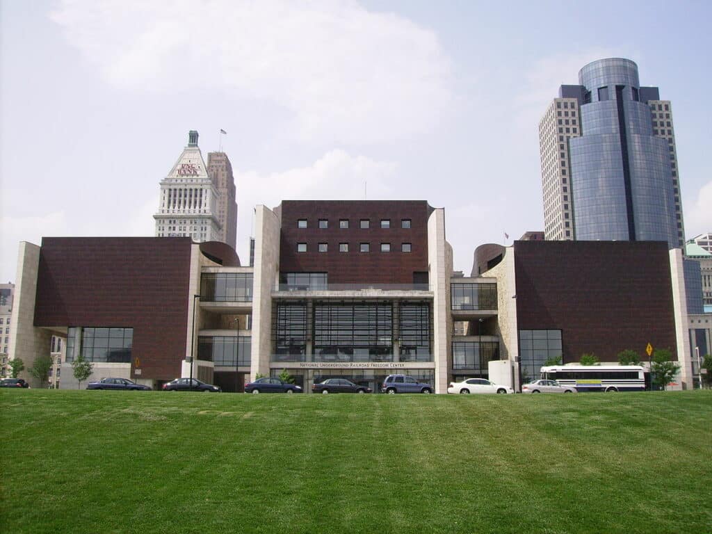 The National Underground Railroad Freedom Center, Cincinnati, OH. Photo by Keith Lanser is licensed by  CC by 3.0