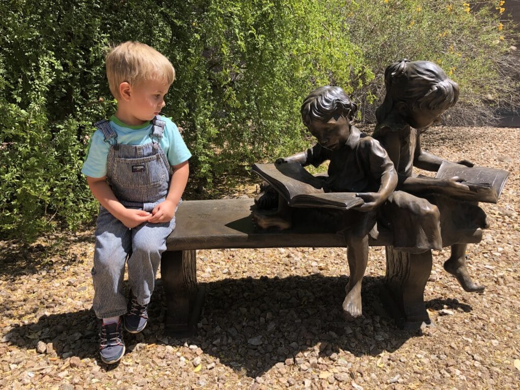 Author's son at Glendale Xeriscape Garden. Photo credit Breana Johnson