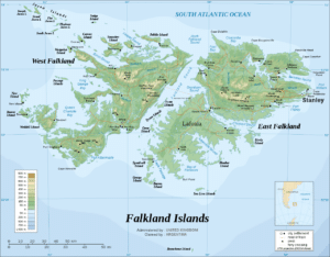 Falkland Islands map courtesy of Wikimedia Commons