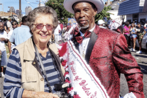 Judy Cooper and the Prince of Wales in a Second Line.