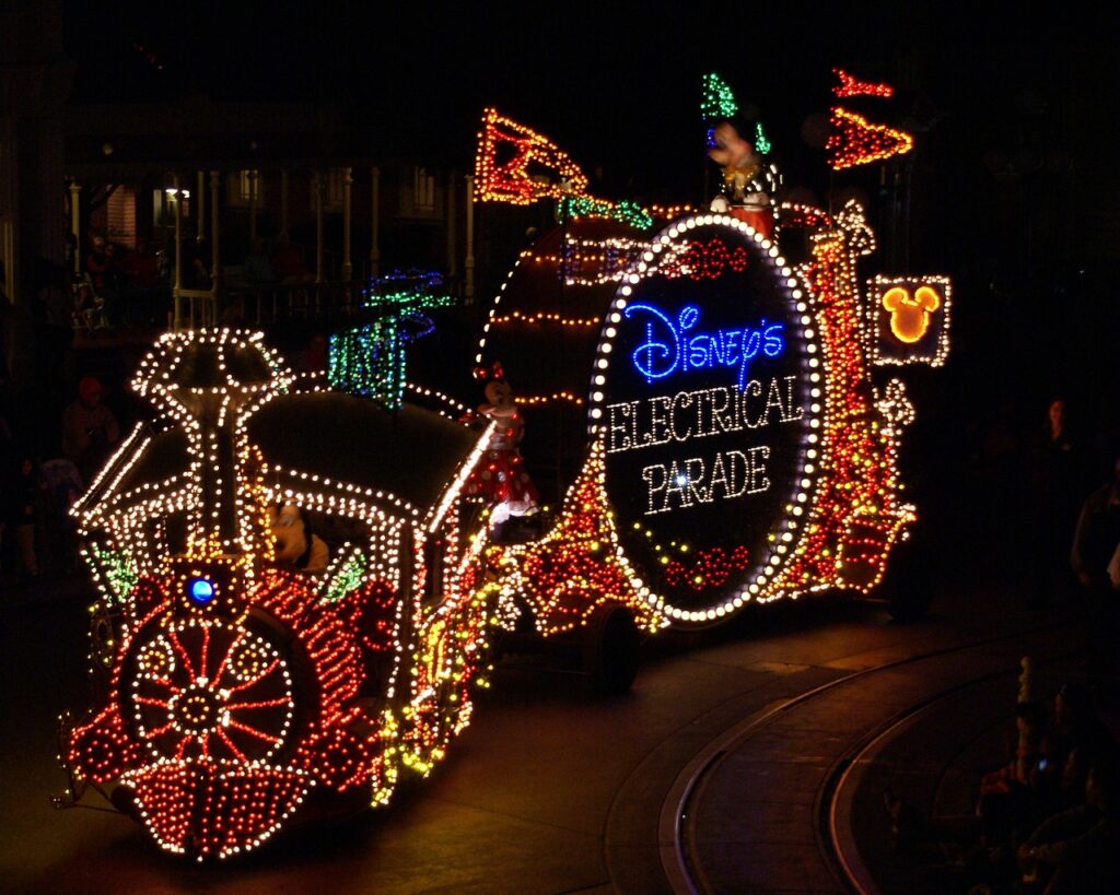 Disney Electrical Parade train float.