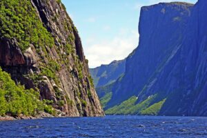 Mountains and fjord of Gros Morne National Park