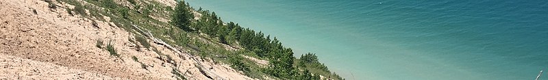  Photo of Lake Michigan from the top of the "Pyramid Point" climb in the Sleeping Bear Dunes National Lakeshore 