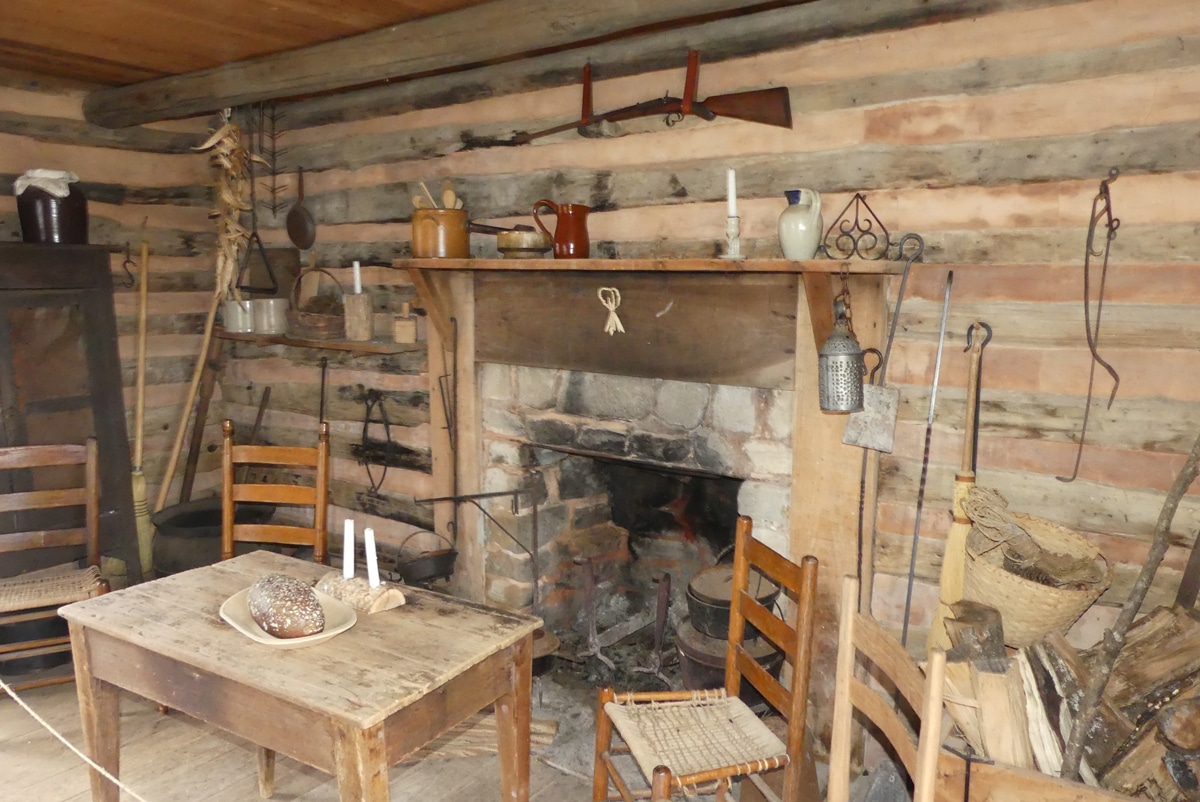 Interior of one of the log cabins at Burritt historical park. Alabama Photo: Kathleen Walls