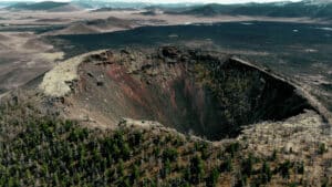 Aerial view of Khorgo Volcano crater. Photo: Thomas Später