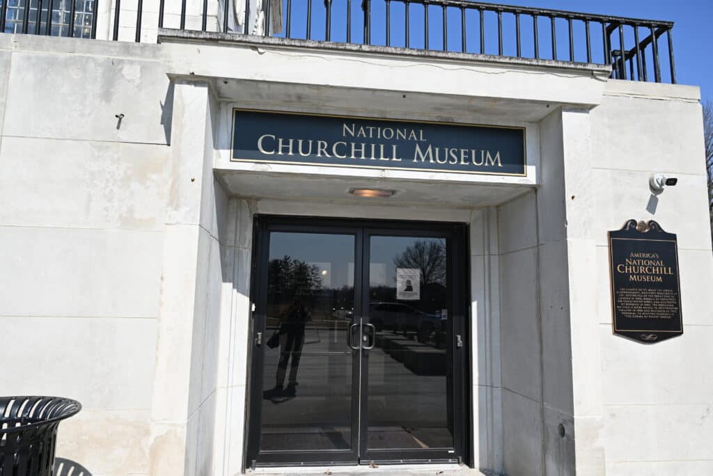 Entry doors to Churchill Museum. Photo: Tonya Fitzpatrick
