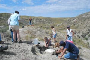 Ian and a group in Montana on a dinosaur dig. Photo: Tonya Fitzpatrick