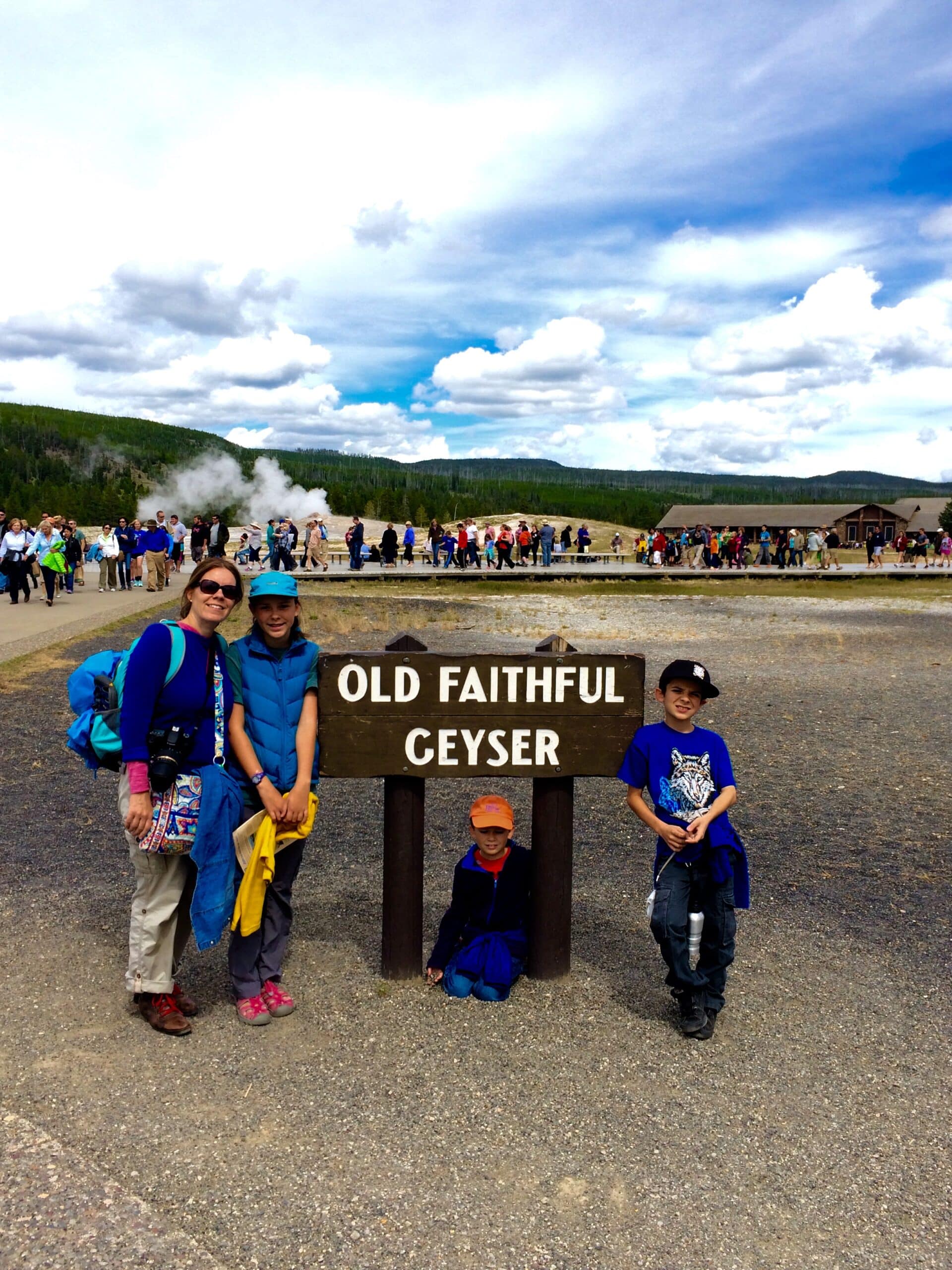 Author and family in Yellowstone.