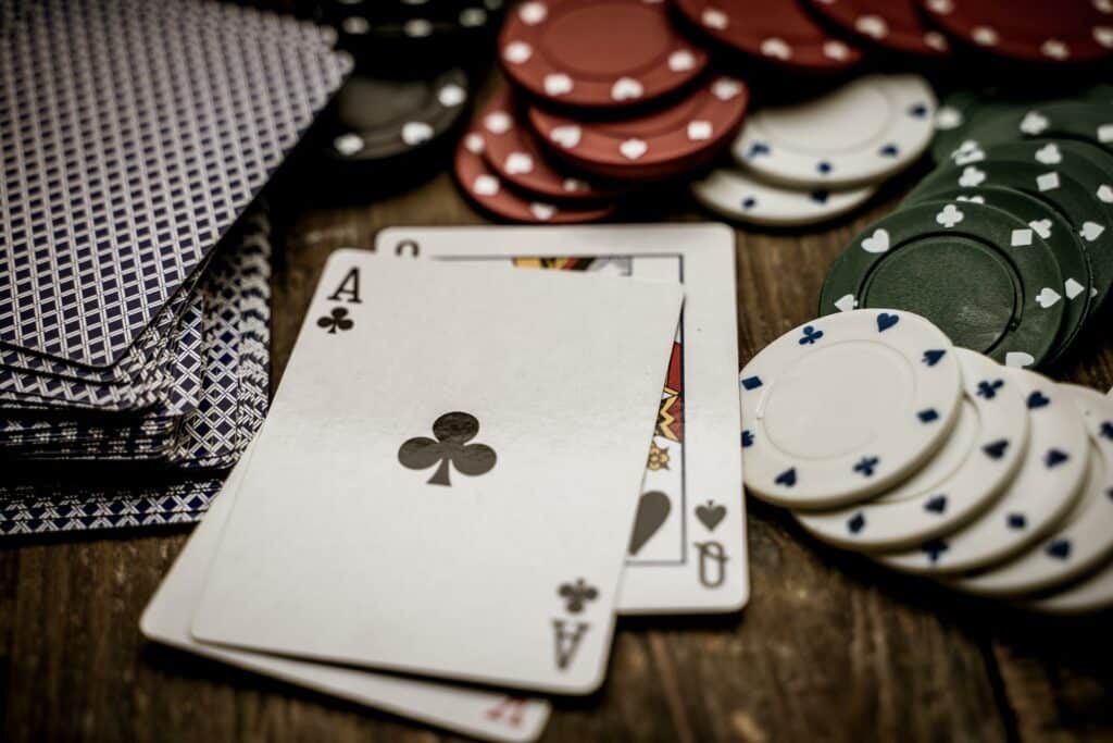 gambling in poker game