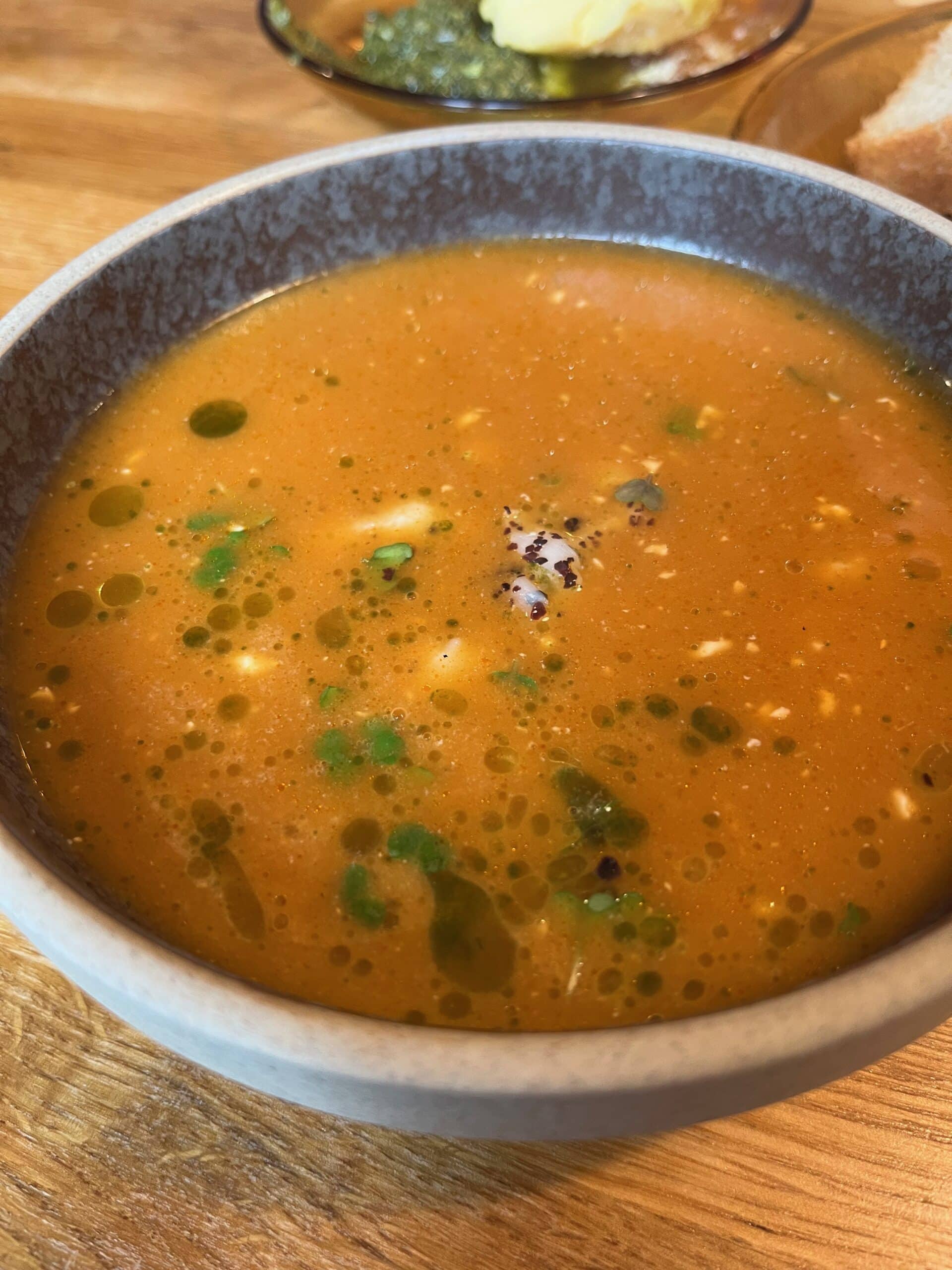 Fish soup, perfect for a stormy day. Photo: Kirsten Harrington