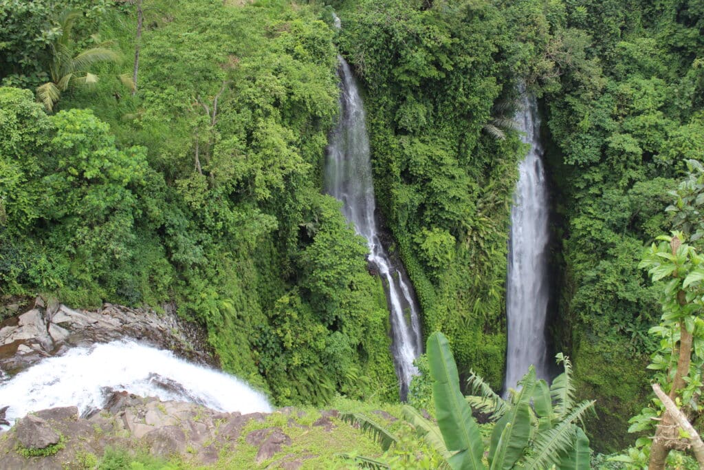 2. Top down view of the waterfalls dropping down into Sekumpul Valley scaled