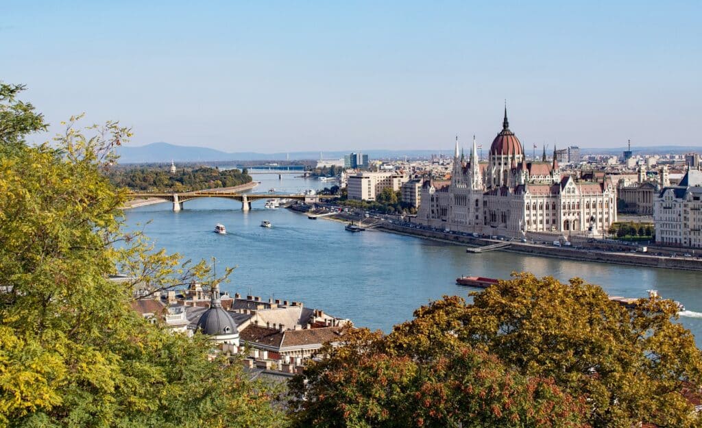 Budapest Hungary with view from the Danube River