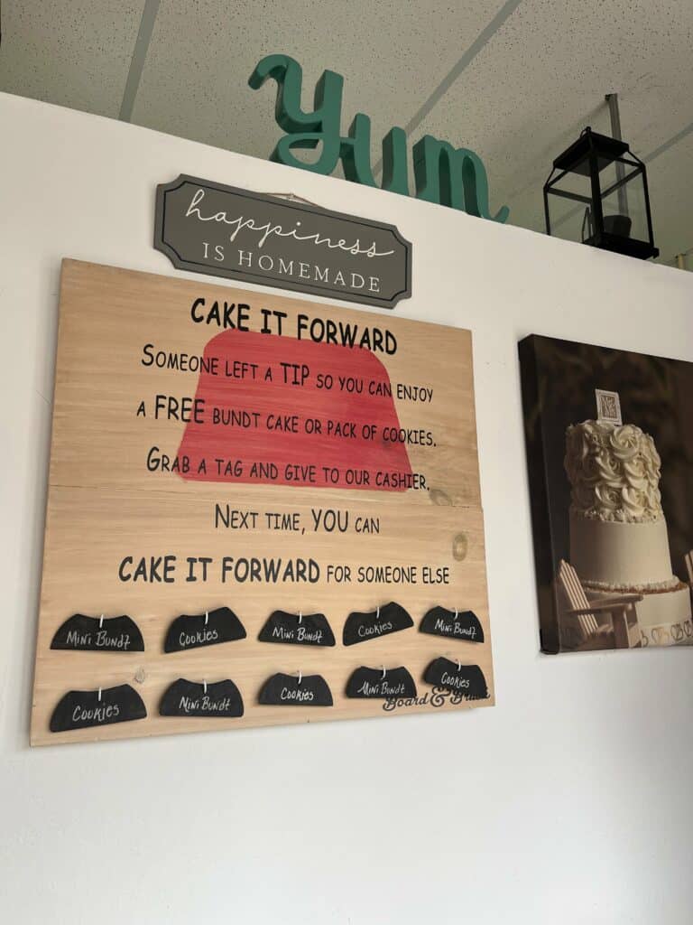 Grab a tag, make a donation and "cake it forward" at Simply Homemade 1913 in Sanford. Photo: Kirsten Harrington
