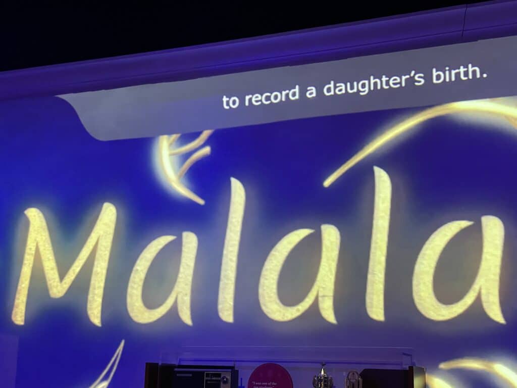 Malala sign in Power of Children. Photo: Tonya Fitzpatrick