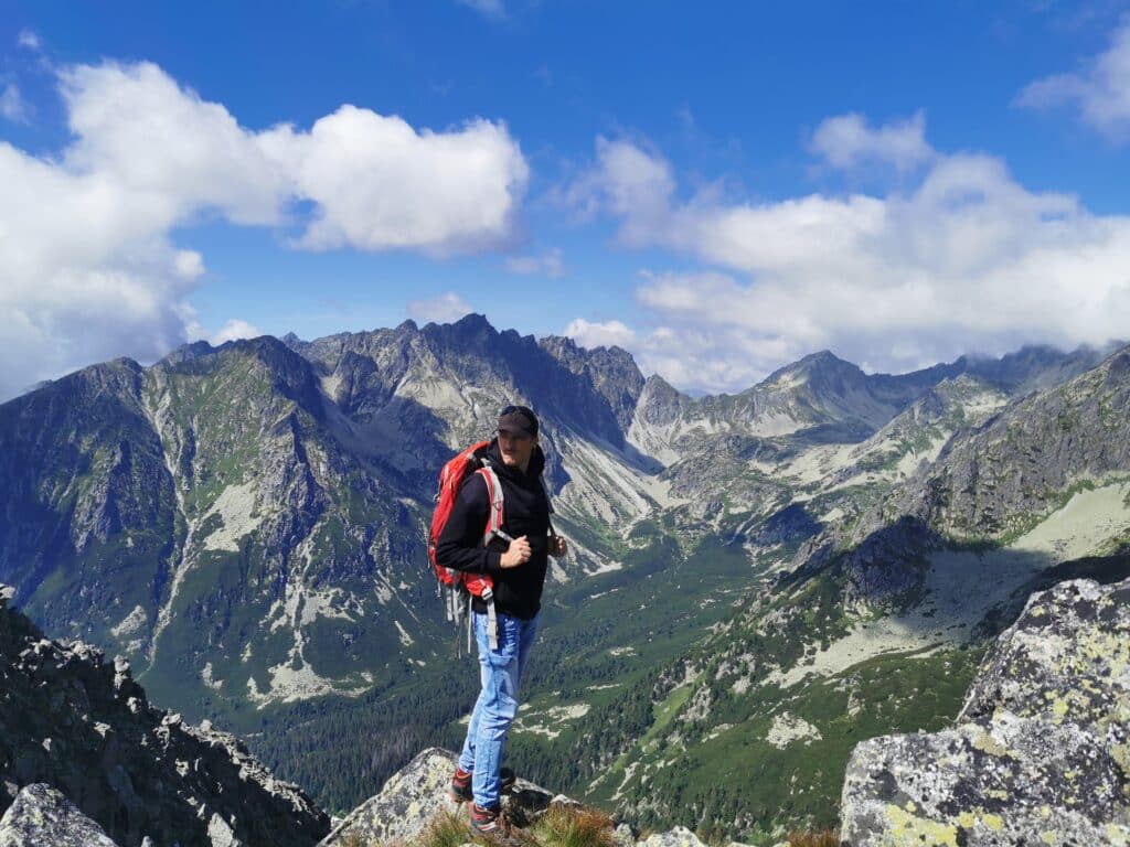 Author overlooking the High Tatras Mountains from the Ostrva lookout point. Photo: Thomas Später