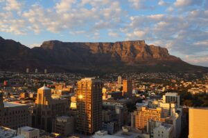 Cape Town in South Africa with Table Mountain in the background