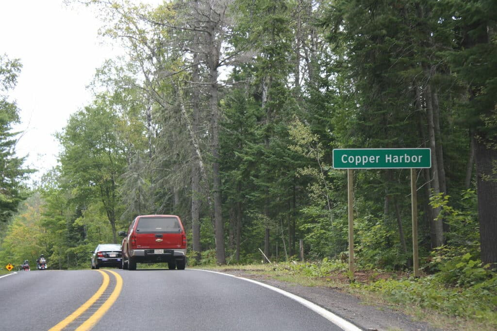 Copper Harbor, Michigan along US 41 is a childhood favorite road trip in the summer. Photo CC 3.0.