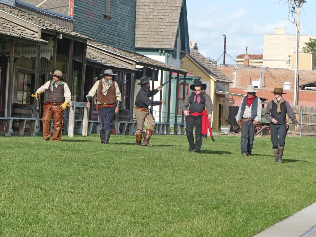 The cowboys and girls heading towards the gunfight. Photo: Kathleen Walls
