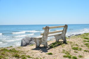 bench chair overlooking beach in Florida